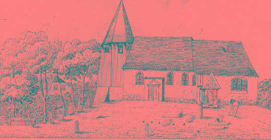 Der historische Kirchturm der Haseldorfer Kirche